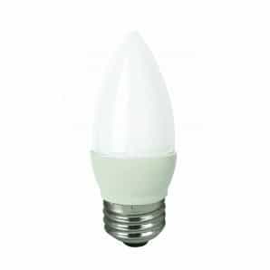 5W LED B11 Bulb, Dimmable, Blunt Tip, E26, 300 lm, 120V, 2700K, Frosted