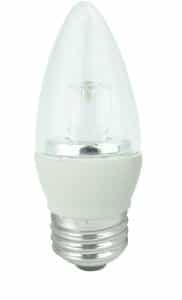 TCP Lighting 5W LED B11 Bulb w/ Silver, Dimmable, E26, 300 lm, 120V, 3000K, Clear