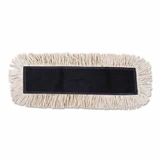 White Disposable Cotton Dust Mop Head w/ Sewn Center Fringe 24X5