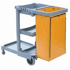 Janitor's Cart, 3 Shelves, Gray