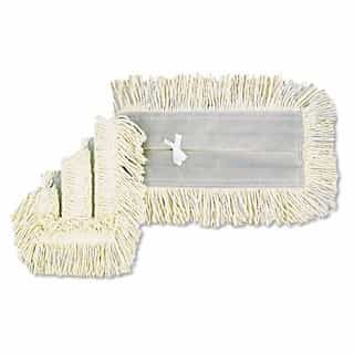Boardwalk White, Cotton/Synthetic Blend Disposable Dust Mop Head-18 x 5