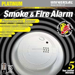 Photoelectric Smoke & Fire Alarm, 9V Battery Operated