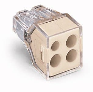 Light Gray 4-Port Pushwire Connectors for Junction Boxes
