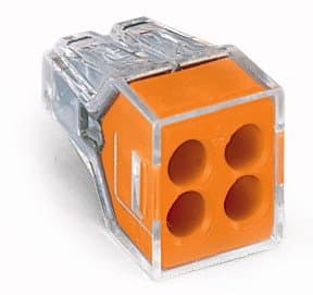 Wago Orange 4-Port Pushwire Connectors