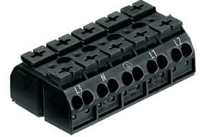 Wago 862-Series 5-Pole Terminal Block For Chassis Mounting, Black