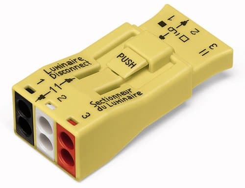 Wago 3-Pole Luminaire Ballast Disconnect Pushwire Connector