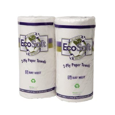 EcoSoft Household Roll Towels, White