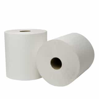 EcoSoft Universal Roll Towels, White