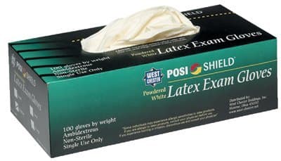 West Chester Large Lightly Powdered Medical Grade Latex Disposable Gloves