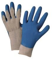 Medium Blue/Gray Latex Coated Cotton Gloves