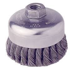 Weiler 3.5" Single Row Wire Cup Brush with .023" Bristle Diameter