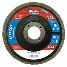 Weiler 4-1/2" Vortec Pro Angled, Phenolic Abrasive Flap Disc with 40 Grit