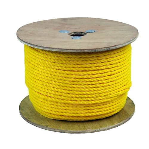 1/2" x 600' Yellow Twisted Monofilament Polypropylene Rope