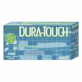 Ansell Dura-Touch Powdered-Free Disposable Vinyl Gloves, Large
