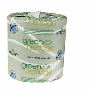 Atlas Green Heritage 1-Ply Bathroom Tissue, 4.1 in X 3.1 in