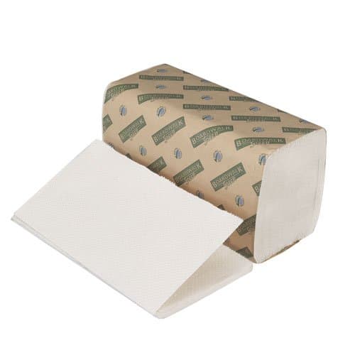 Green Seal Certified White Single-Fold Hand Paper Towels
