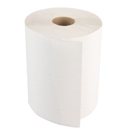White 8 in. Wide Nonperforated 1-Ply Hardwound Towel Roll, 350-ft.