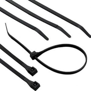 8" Black UV Resistant Cable Ties w/ Screw Mount