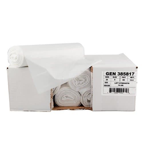 General Supply Clear High-Density 13 Micron 40 to 45 Gal Can Liner