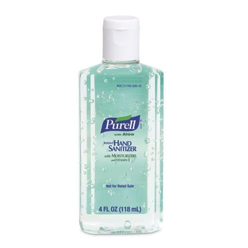 GOJO Purell Instant Hand Sanitizer w/ Aloe 4 oz. Bottle w/ Flip Cap