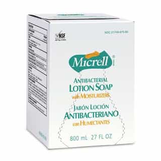 GOJO Micrell Bag-in-Box Antibacterial Lotion Soap 800 mL Refills 12 ct