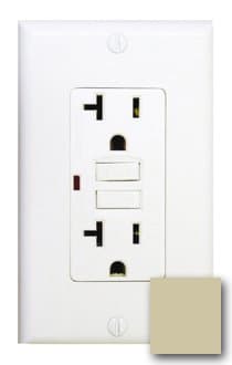 GP 20 Amp GFCI Receptacle Outlet w/ LED, Ivory