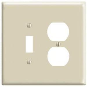 GP 2-Gang Receptacles & Toggle Switch Wall Plate Combo, Ivory