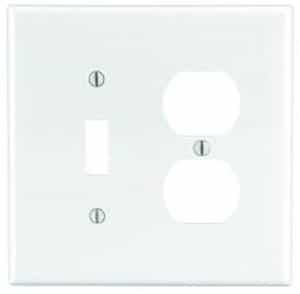 2-Gang Receptacles & Toggle Switch Wall Plate Combo, White