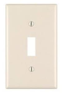1-Gang Plastic Toggle Switch Wall Plate, Almond