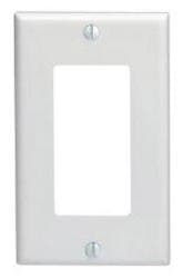 1-Gang Plastic Rocker Switch Wall Plate, Mid Size, White 