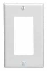 1-Gang Plastic Rocker Switch Wall Plate, Mid Size, White 