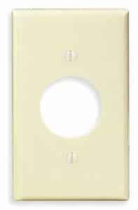 1-Gang Plastic Receptacle Wall Plate, Ivory