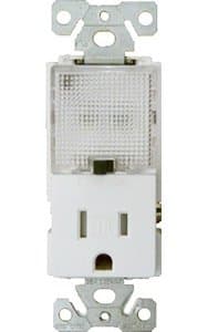 GP 15 Amp Receptacle Outlet w/ Nightlight, White