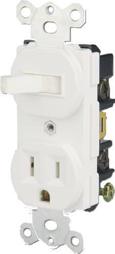 15 Amp Single Pole Toggle Switch & Outlet Combo