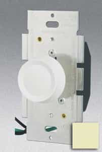 Single Pole 600W Rotary Dimmer w/ Push On/Off Switch, Ivory