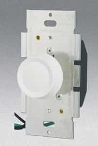 Single Pole 600W Rotary Dimmer w/ Push On/Off Switch, White