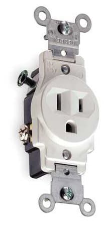 15 Amp Single Receptacle Outlet, White