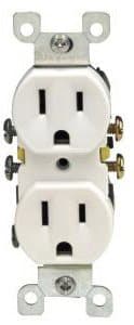15 Amp Duplex Receptacle Outlet, White