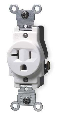 GP 20 Amp Single Receptacle Outlet, White