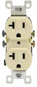 20 Amp Self Grounding Tamper Resistant (TR) Receptacle Outlet, Ivory
