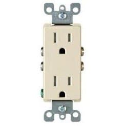 15 Amp Self Grounding Tamper Resistant (TR) Decora Receptacle Outlet, Ivory