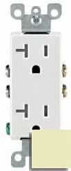 20 Amp Self Grounding Tamper Resistant (TR) Decora Receptacle Outlet, Almond