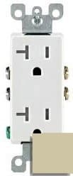20 Amp Self Grounding Tamper Resistant (TR) Decora Receptacle Outlet, Ivory