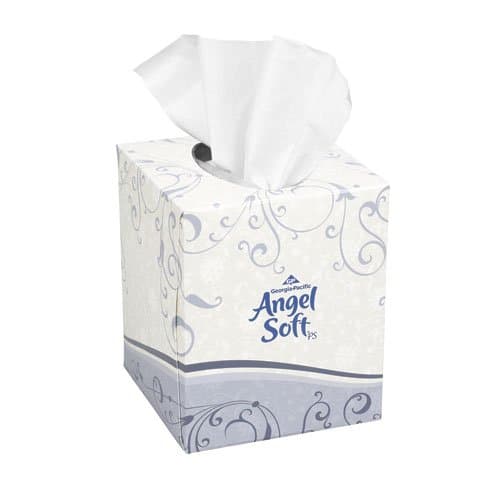 Georgia-Pacific Angel Soft ps White 2-Ply Premium Facial Tissues Cube Box