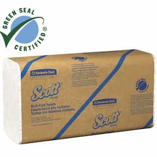 SCOTT GreenSeal Certified White 1-Ply Multi-Fold Hand Towels