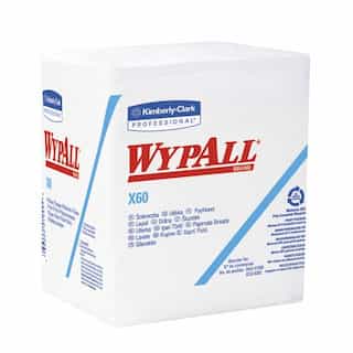 WypAll X60 White Reinforced quarter-fold Wipers