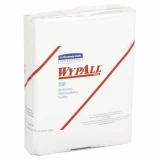 Kimberly-Clark WypAll X50 White quarter-fold Wipers in Polypack