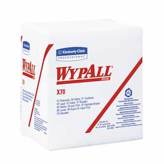 WypAll X70 White Manufactured quarter-fold Rags