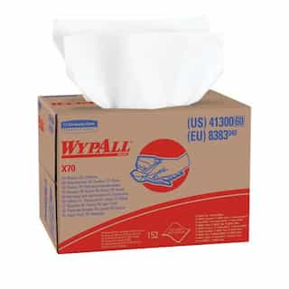 Kimberly-Clark WypAll X70 White Manufactured Rags in BRAG Box