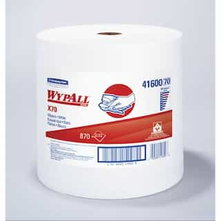 Kimberly-Clark WypAll X70 White Manufactured Jumbo Roll Rags